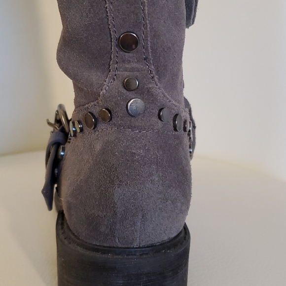Sam Edelman Deyrn Stud Moto Gray Suede Boots - Picture 10 of 15